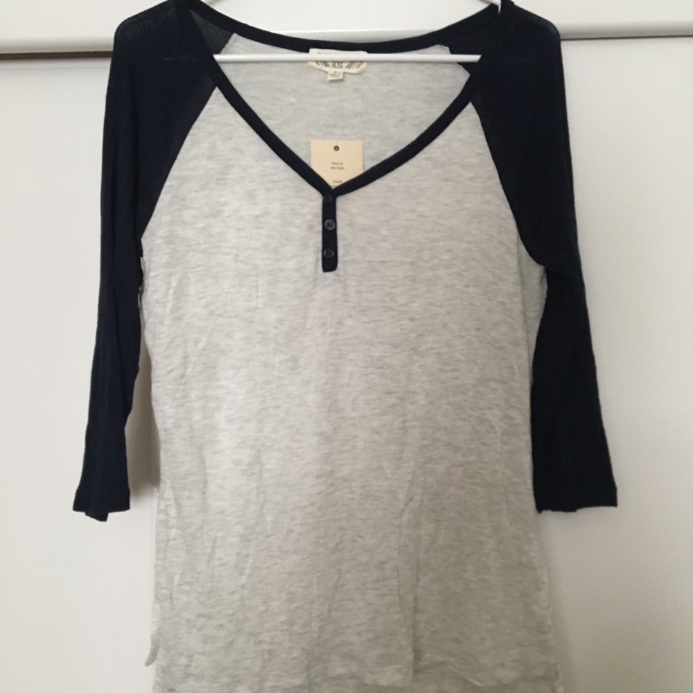 NWT Henley Baseball Tee
